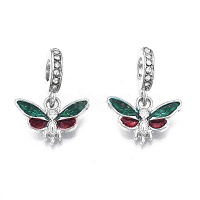 Rack Plating Alloy Enamel European Dangle Charms LS-MPDL-N039-040-1