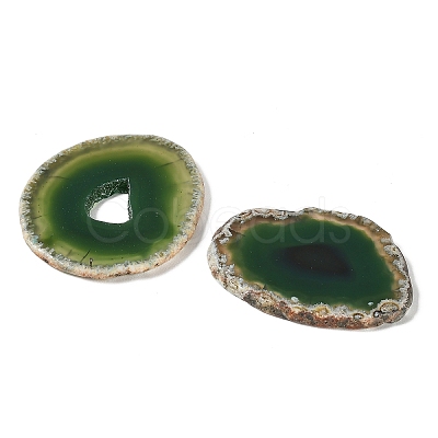 Natural Druzy Agate Slice Cabochons G-F826-E08-1