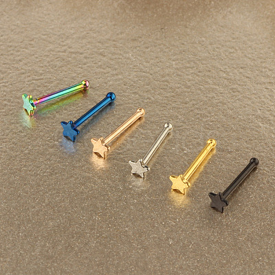 304 Stainless Steel Star Nose Bone Rings WGFF656-02-1