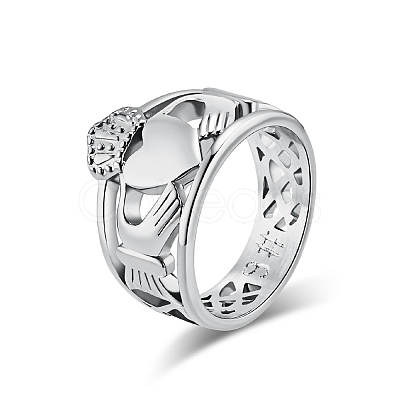 304 Stainless Steel Hollow Finger Rings for Men Women PW-WG73405-04-1-1