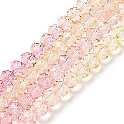 Transparent Painted Glass Beads Strands X1-DGLA-A034-T6mm-A09-1