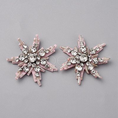 Glass Crystal Rhinestone Sew on Cloth Patches PATC-WH0008-226E-1