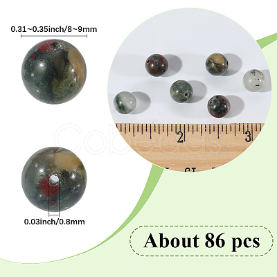 2 Strands Natural African Bloodstone Beads Strands G-SP0001-27-1