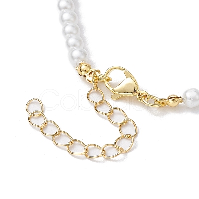 Brass Micro Pave Grade AAA Cubic Zirconia Letter Pendant Necklaces NJEW-JN04771-21-1