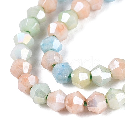 Anti-Tarnish Electroplate Bicone Glass Beads Strands EGLA-T021-4mm-16-13-1