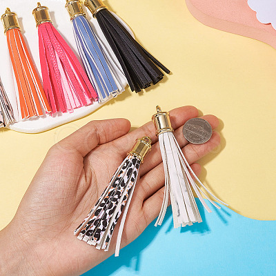 PU Imitation Leather Tassel Pendants FIND-TA0005-07B-1