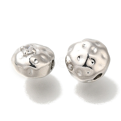 Brass Micro Pave Cubic Zirconia Beads KK-Q001-21P-1