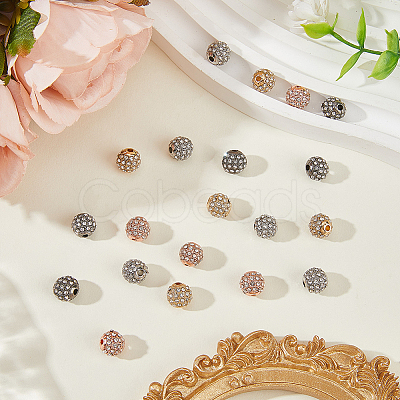 20Pcs 4 Colors Alloy Rhinestone Beads FIND-PA0001-20-1
