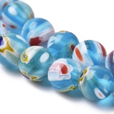 Round Millefiori Glass Beads Strands LK-P001-13-1