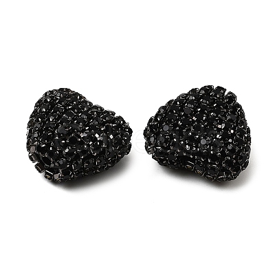 Sparkling Acrylic Heart Beads with Rhinestone Embellishment LS-OACR-NH0001-02A-08-1