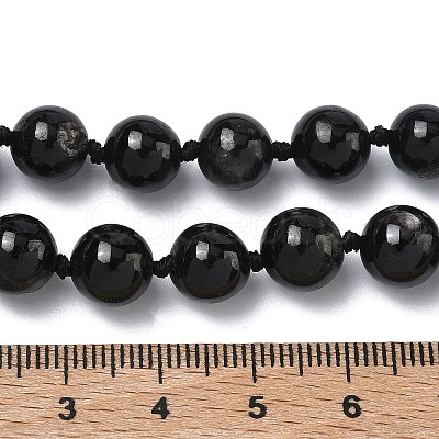Natural Black Silver Line Jasper Beads Strands G-L650-K01-01-1