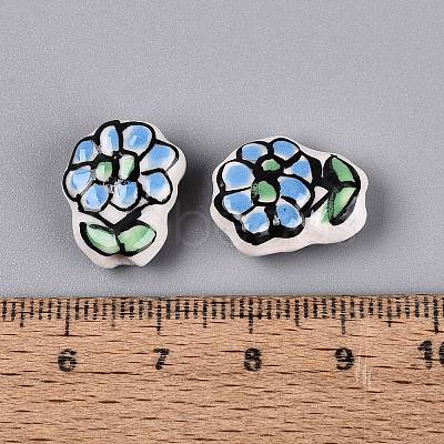 Handmade Porcelain Ceramic Beads PORC-Q005-08D-1