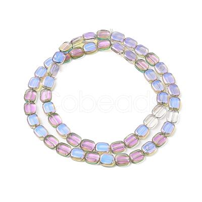 Transparent Electroplate Glass Bead Strands EGLA-P049-02A-HR01-1
