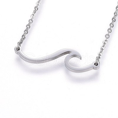304 Stainless Steel Pendant Necklaces NJEW-H491-17-1