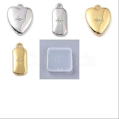 12Pcs Brass Micro Pave Cubic Zirconia Charms ZIRC-SZ0005-31-1