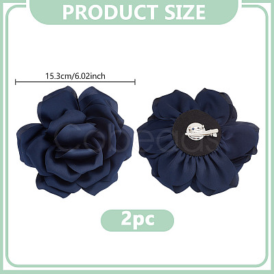 2Pcs Polyester Flower Iron Pins JEWB-GO0001-18D-1