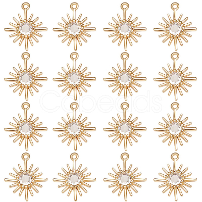 Brass Cubic Zirconia Charms KK-BBC0007-20-1