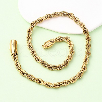 8MM 304 Stainless Steel Rope Chain Necklaces NJEW-C099-07B-G-1