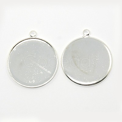 Brass Pendant Cabochon Settings X-KK-G127-S-NF-1