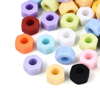 Rubberized Opaque Acrylic Beads SACR-T018-33M-1
