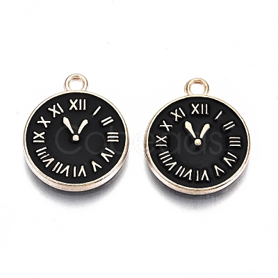 Light Gold Plated Alloy Double Side Enamel Pendants ENAM-Q033-11B-A-RS-1