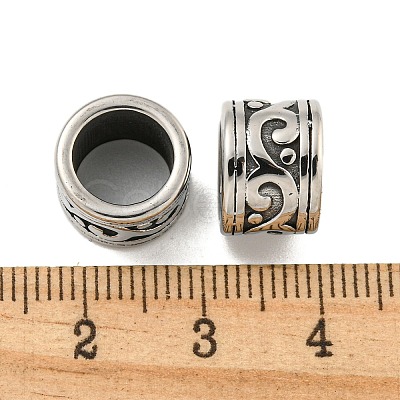 316 Surgical Stainless Steel Large Hole Beads STAS-Q326-09AS-07-1