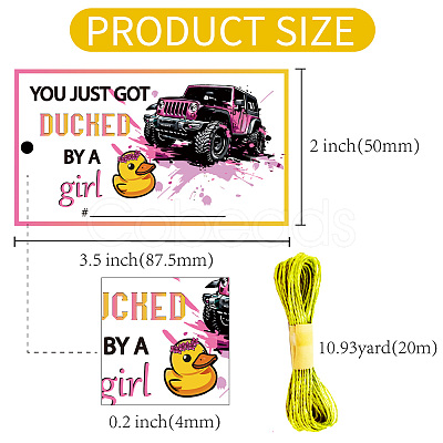 100Pcs Duck Theme Paper Luggage Tag AJEW-CN0003-40C-1