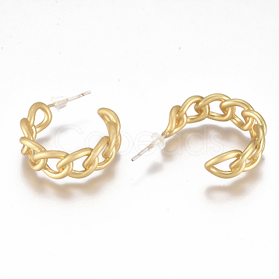 Brass Stud Earrings EJEW-F244-03-1