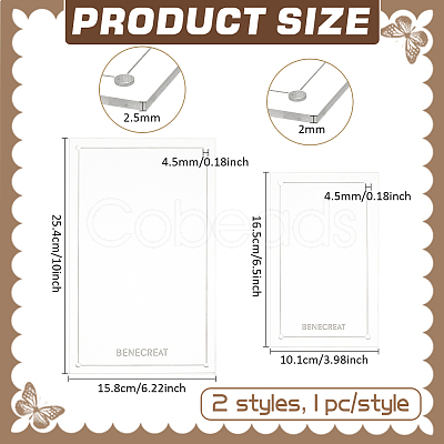 2Pcs 2 Sizes Acrylic Measuring Tools Sets DIY-BC0014-14-1