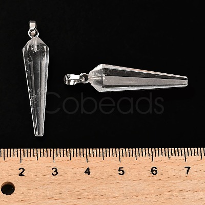 Natural Quartz Crystal Pointed Pendants G-D089-01P-07-1