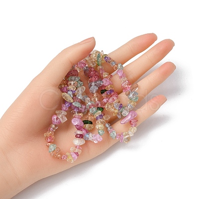 Baking Paint Crackle Glass Beads Strands G-YWC0001-01-1