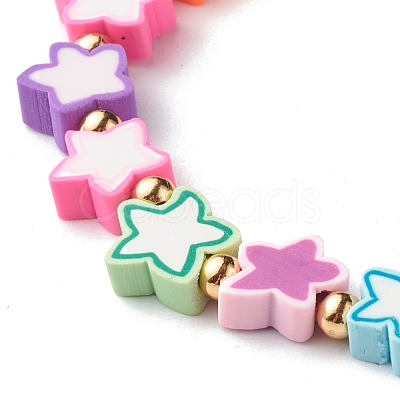 Handmade Polymer Clay Beads Stretch Bracelets BJEW-JB06560-1