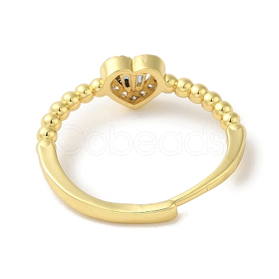 Rack Plating Brass Micro Pave Cubic Zirconia Adjustable Rings RJEW-H228-02G-01-1