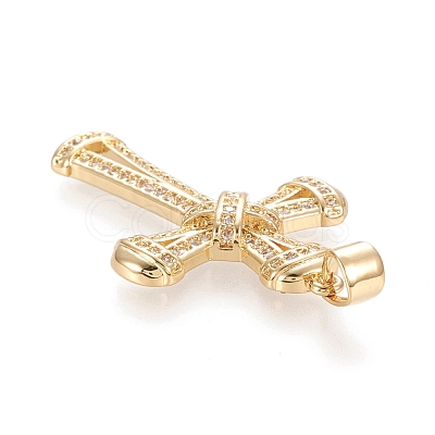 Brass Micro Pave Cubic Zirconia Pendants KK-M210-01G-1