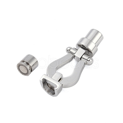 Tarnish Resistant 304 Stainless Steel Magnetic Clasps with Glue-in Ends X-STAS-K282-02P-1