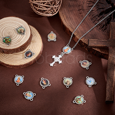 40Pcs 10 Colors Alloy Enamel Chandelier Component Links FIND-PH0018-69-1