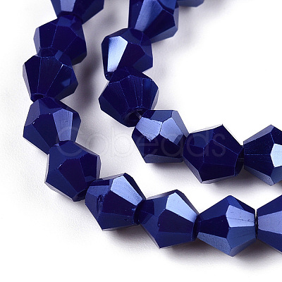 Opaque Solid Color Electroplate Glass Beads Strands EGLA-A039-P6mm-A10-1