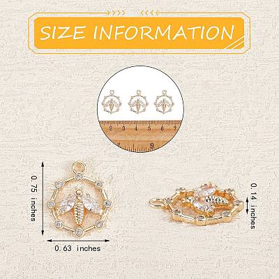 Brass Micro Pave Cubic Zirconia Pendants FIND-SZ0002-62-1