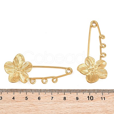 Peach Blossom 304 Stainless Steel Safety Pins Brooch Findings SA-CBA098D-14B-G03-1