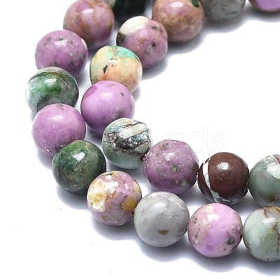 Natural Lepidolite/Purple Mica Stone Beads Strands G-F715-113B-1