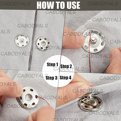 20Pcs 2 Colors Brass Snap Buttons KK-CY0001-03-1
