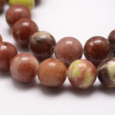 Natural Plum Blossom Jasper Beads Strands G-A163-02-8mm-1