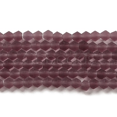 Imitate Austrian Crystal Frosted Glass Beads Strands GLAA-F029-TM4mm-B04-1