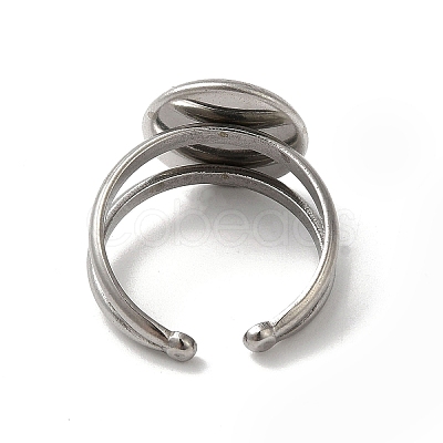 Non-Tarnish 304 Stainless Steel Cuff Ring Settings STAS-E202-02C-P-1