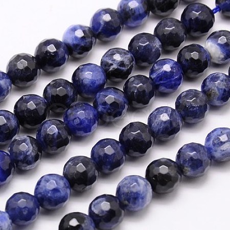 Natural Sodalite Beads Strands G-G542-8mm-28-1