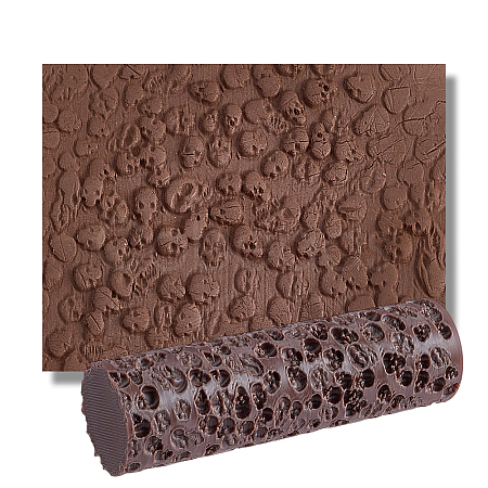 Plastic Skull Clay Texture Roller DIY-WH0698-071-1