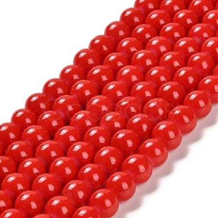 Painted Glass Bead Strands DGLA-S071-8mm-49-1
