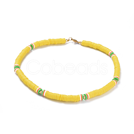 Handmade Polymer Clay Heishi Beads Choker Necklaces NJEW-JN02446-04-1