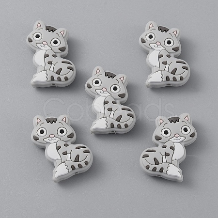 Cat Silicone Beads LS-SIL-WH0002-86D-1