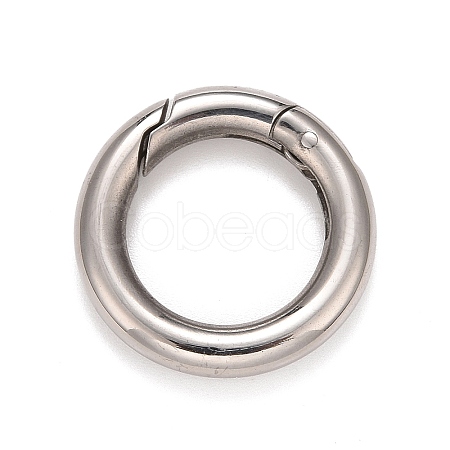 Non-Tarnish 304 Stainless Steel Spring Gate Rings X-STAS-M296-01P-A-1